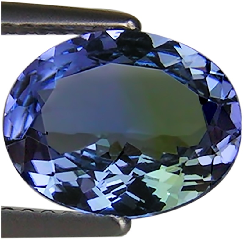 2.28 Ct A Natural D Block Tanzanite Light Violet Green Oval Cut