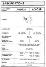 STERLING A06G2PZ-N CARTRIDGE PRESSURE REGULATION VALVE