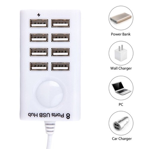 USB 2.0 Hub 8 Port Hub Multi Splitter Expander for Laptop Quick Data Transfer - 第 2/10 張圖片