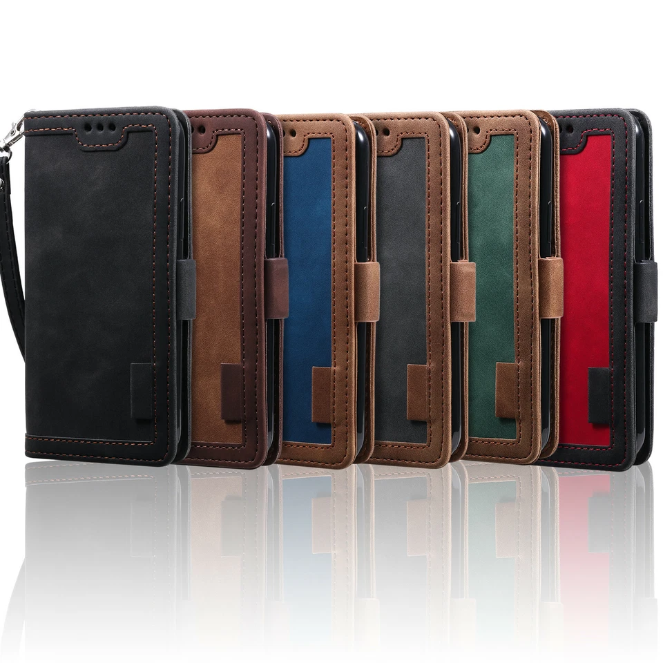 Leather Case For iPhone 16 15 14 13 12 Pro Max XS XR Magnetic Flip Wallet Cover - Image 2 of 4