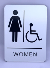 WOMEN RESTROOM / Informative Sign / Aluminum Sign Wall Door 6" x 8"