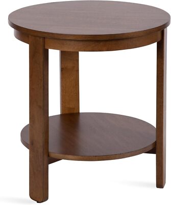 Kate and Laurel Foxford Transitional Tiered Round Side Table for Walnut Brown 