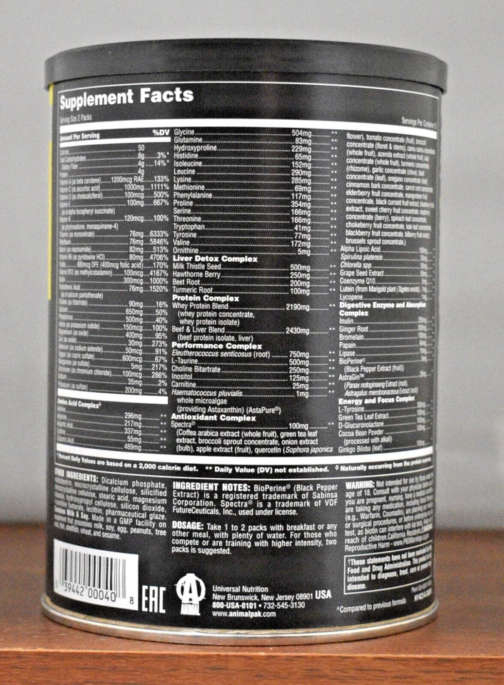 Universal Nutrition ANIMAL PAK 30 Pacotes Multivitamínico FÓRMULA ATUALIZADA! - Imagem 3 de 4