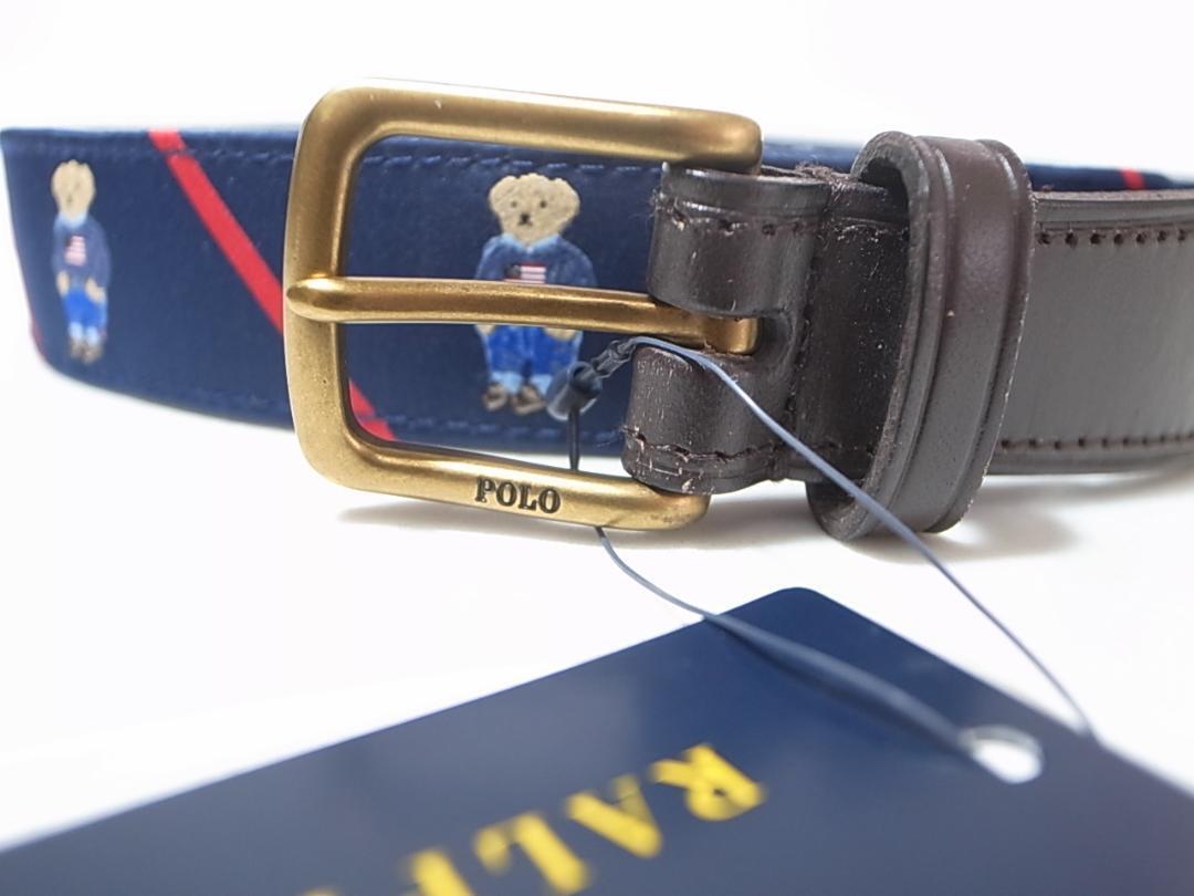 新品　ポロベア　ベルト　96cm Polo Bear Ralph Lauren Belt Navy Blue 40 Polo Bear Limited