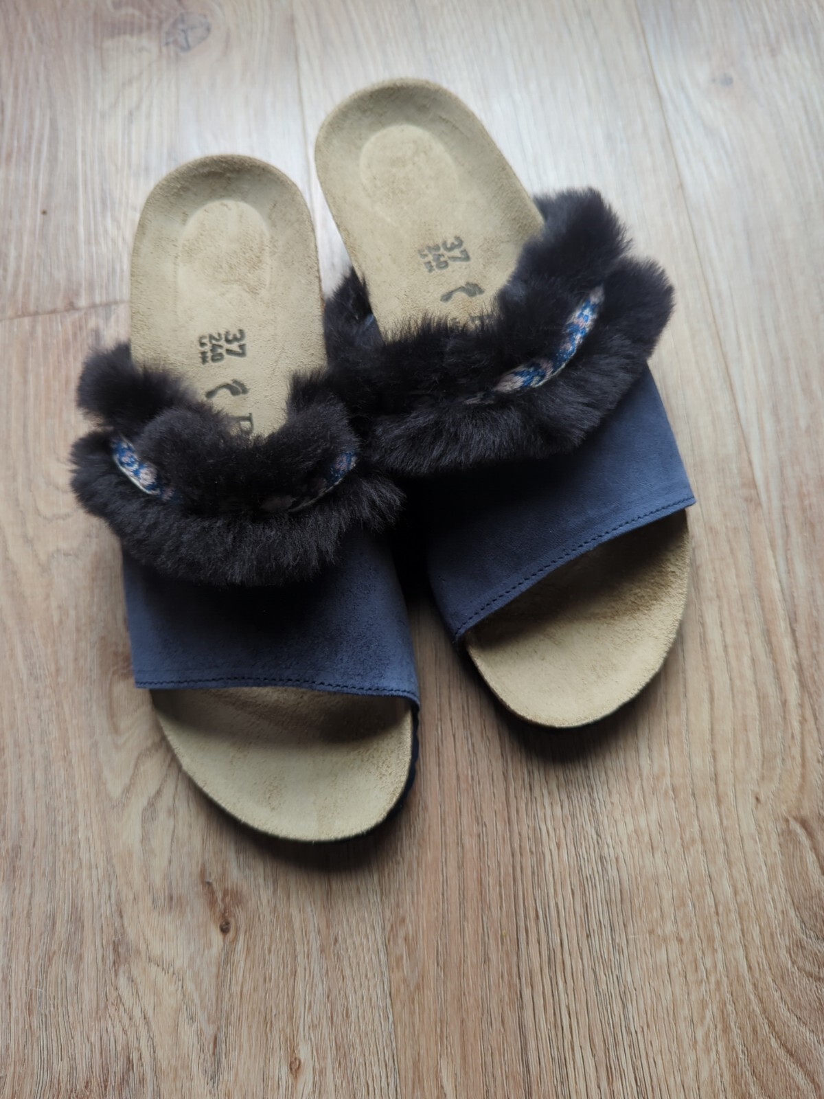 Birkenstock Papillio Amber Wedge Mule Sandals EU 37 Women 6-6.5 Fur Trim image 8