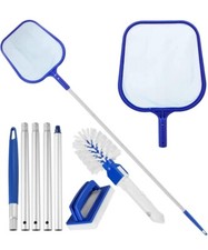 Hot Tub Cleaning Kit, Pool Leaf Skimmer, Fish Pond Cleaner, 5 Section Pole