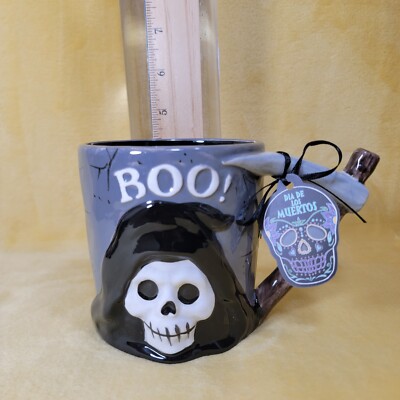 Grim Reaper w Scythe Mug by Blue Sky Clayworks Halloween Death Spooky Unique NEW