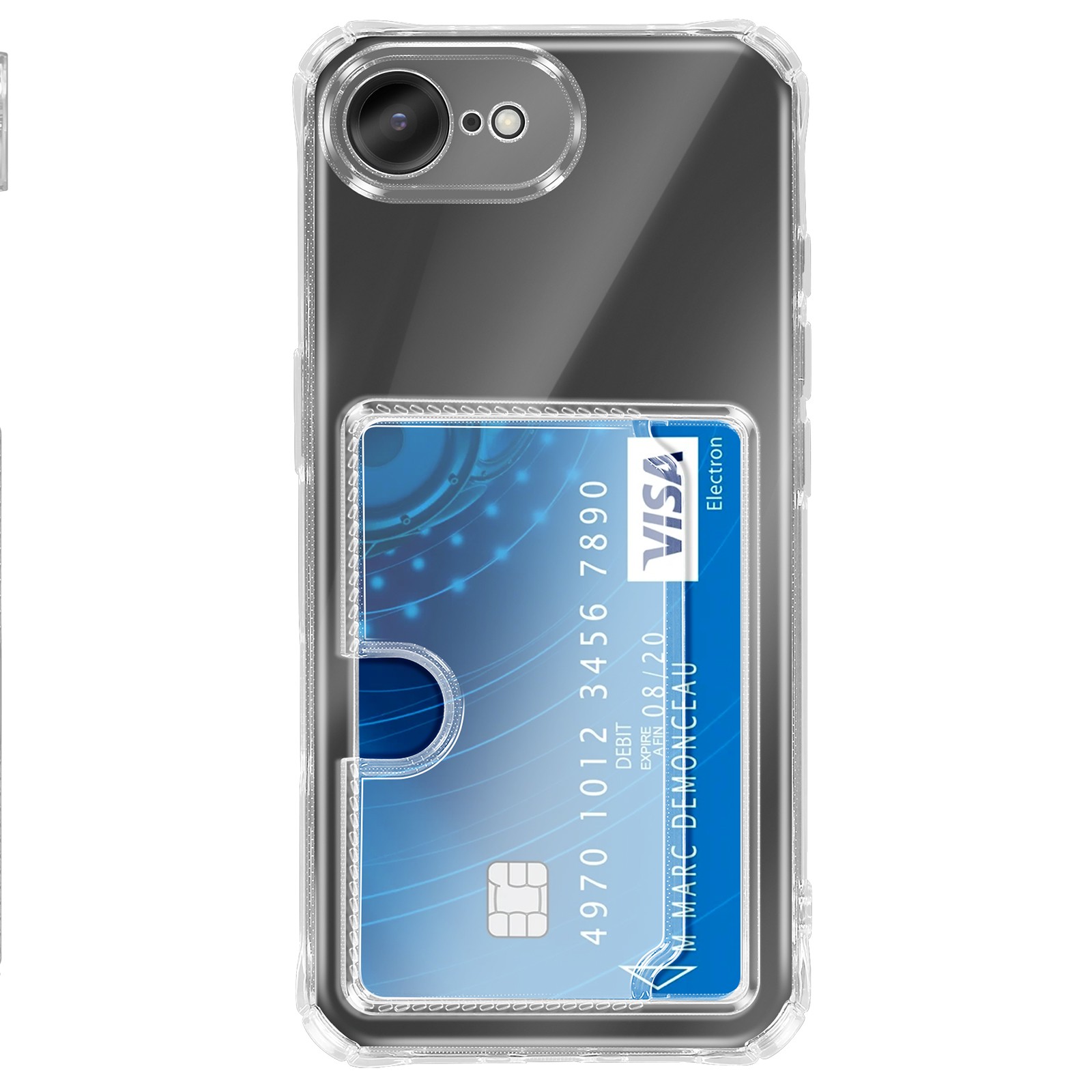 Coque iPhone 16 Transparente Avizar antichoc avec porte-carte intégré
