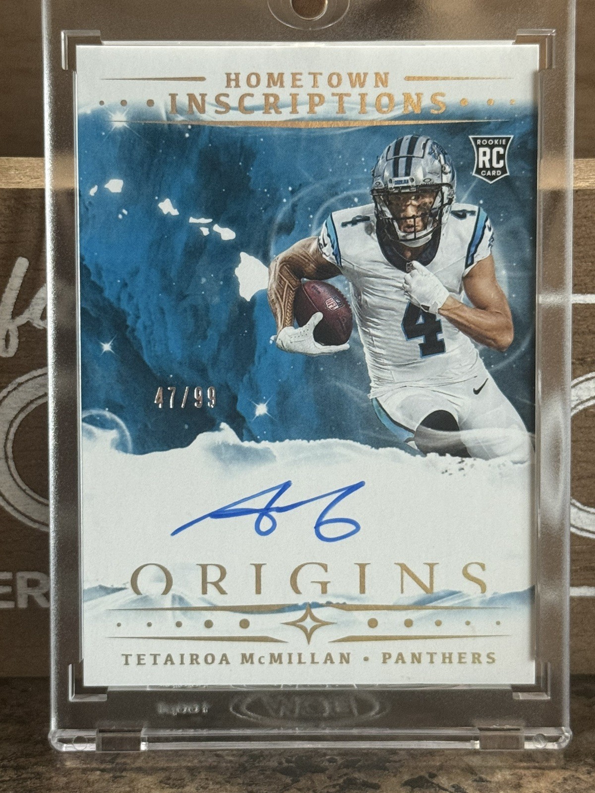 Tetairoa McMillan 2025 Panini Origins Hometown Inscriptions Auto /99 Rookie RC