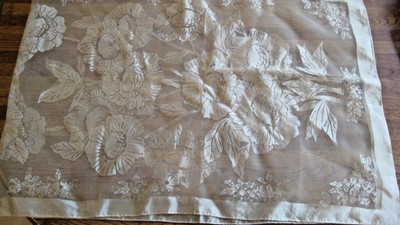 Long Rectangular Polyester Scarf Cream Colored  49'' X 17''