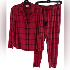 Soma Red Plaid Super Soft Pajamas Size M