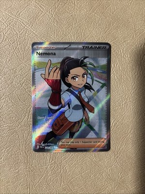 Pokémon TCG Nemona Trainer Paldean Fates Full Art Holo Ultra Rare Card 229/091