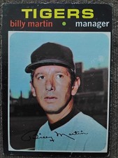 1971 Topps Billy Martin Baseball Card #208 Tigers Yankees