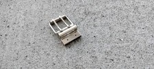 UNBRANDED 1.5" X 2.5" Stainless Steel Double Prong Roller Belt Buckle, New 