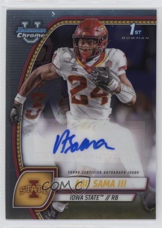 2024 Bowman U Chrome Chrome Prospect Auto Abu Sama III #PA-ASA Auto 1oa8