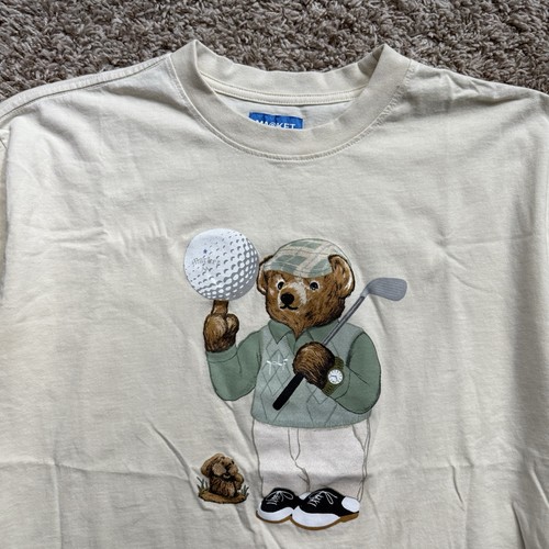 Chinatown Market Bear Golf T-Shirt Cream Off White Men’s Size XL Graphic Tee - Picture 3 of 6