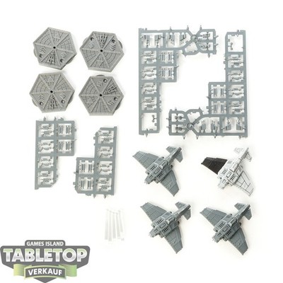 Aeronautica Imperialis - 4x Thunderbolt Fighter Squadron - teilweise bemalt