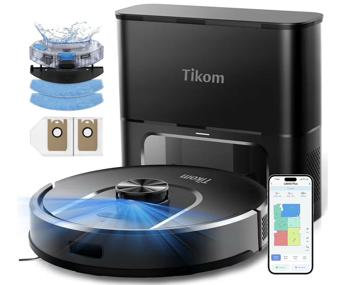 Tikom Robot Vacuum & Mop 6000Pa Robotic Vacuum Cleaner Self-Emptying L8000 Plus