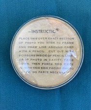 Vintage Solid Glass Dome Magnifying Paperweight Photo Holder  3-inch