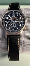 "Esprit Chronograph" Herrenarmbanduhr, Lederarm schwarz, neue Batterie