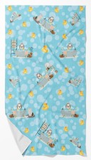 Silver White Shih Tzu in Bathtub Bath Towel Large Oversized Plush Fitness Body