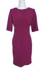 Julia Jordan Dress Ribbed Knit Magenta Pink Flattering Feminine Stretch Office 6