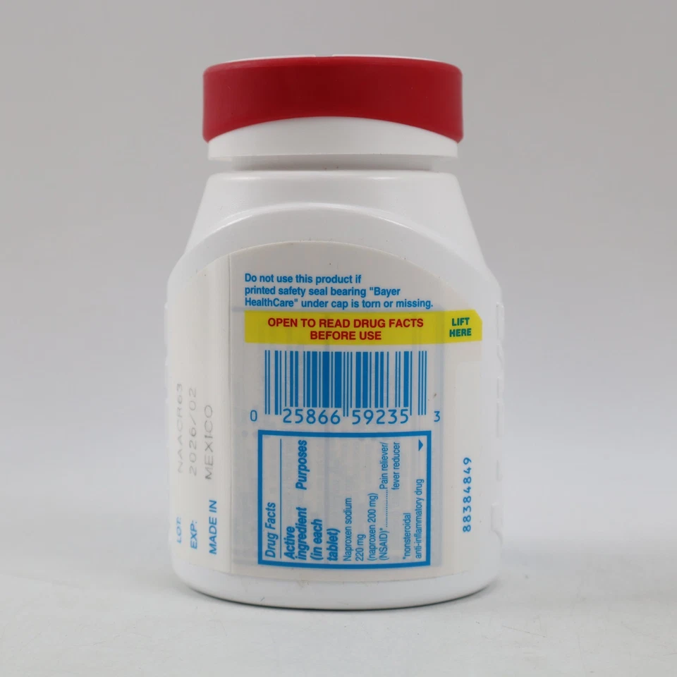 Aleve Arthritis Cap Todo el Día Fuerte 220 mg Alivio del Dolor/Fiebre 200 Ct EXP 02/2026 Foto 3 de 4