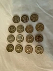 Lot of 15 Silver Washington Quarters 1943, 1944, 1950, 1958, 1963, 1964