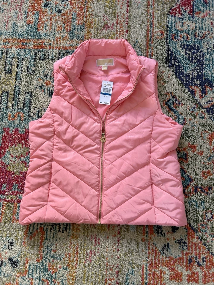Michael Kors X Large (XL) Pink BlushPuffer Quilted Vest Charm Women’s MSRP $125 - Image 4 of 4