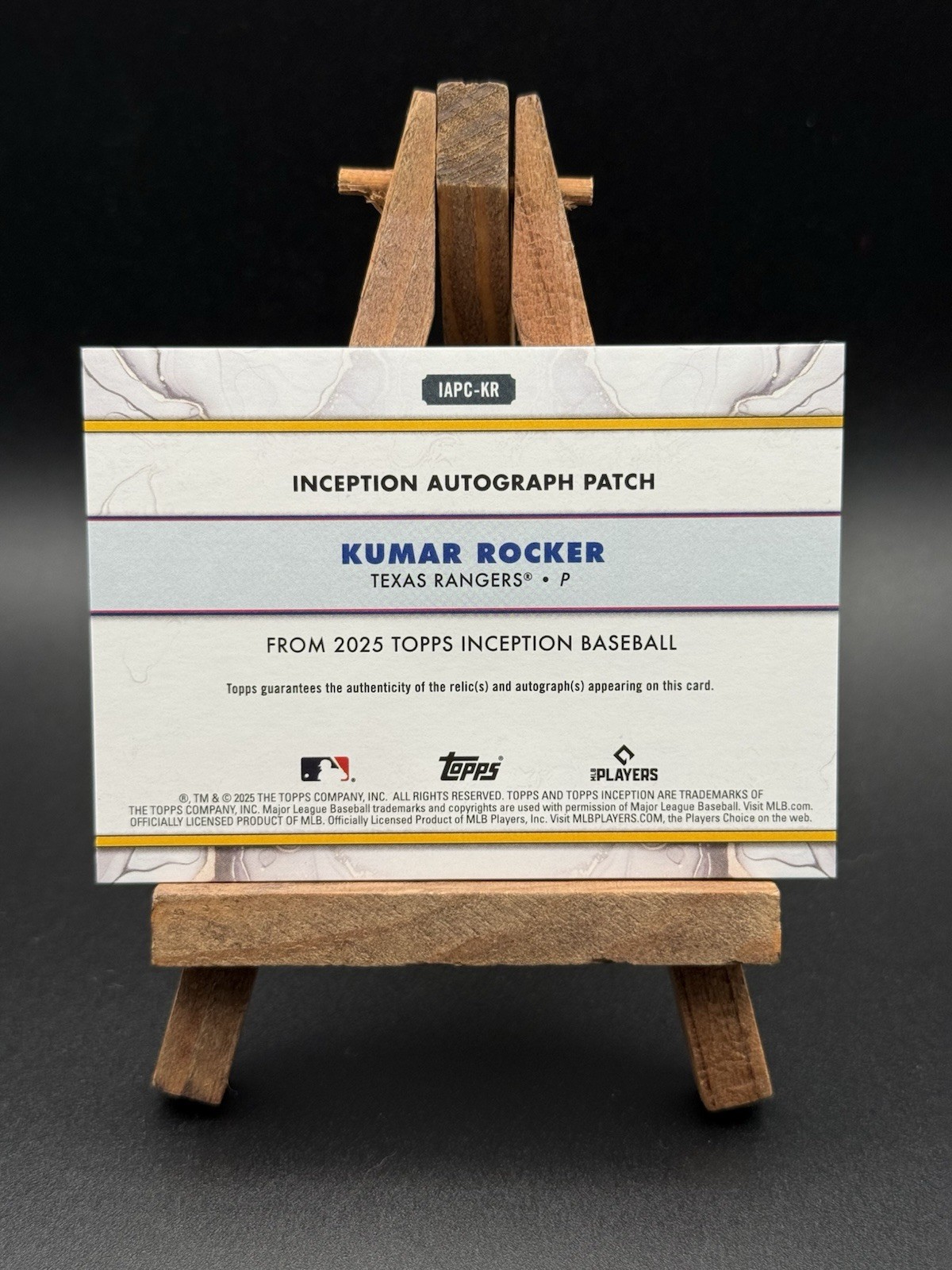 2025 Topps Inception Kumar Rocker Patch Auto 008/125  IAPC-KR Rookie view 2