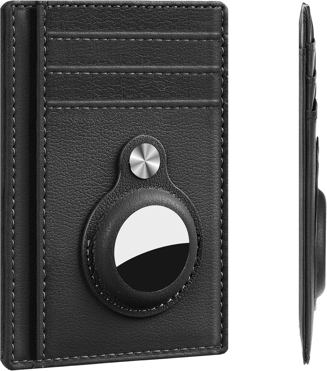 Slim RFID Blocking Front Pocket AirTag Wallet in Black
