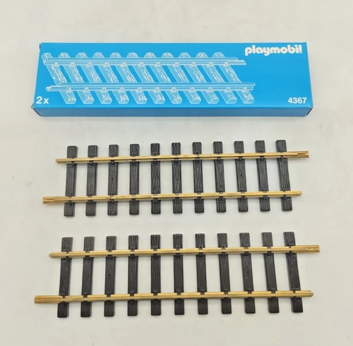 Playmobil 4367 2x Tracks Vintage With Box Original Box Instructions Trains Railway