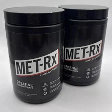 2 Pack MET-RX Creatine Monohydrate Powder, Unflavored 14.1 Oz Ea Exp 02/26 metrx