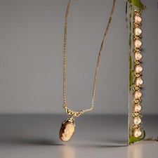 Giovanni Apa Cameo Jewelry Set Bracelet & Necklace 14k gold