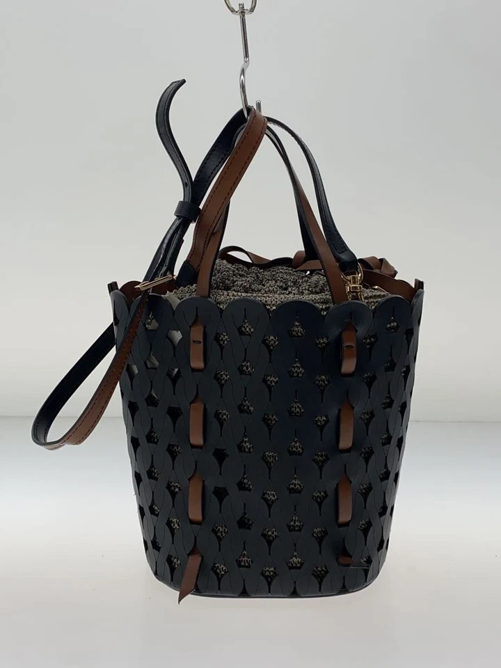 Anita Bilardi Cancer Volcanic Tote Bag Black Leather Basket Bag - Image 3 of 4