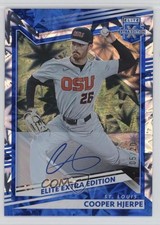 2022 Panini Elite Extra Edition Blue Signatures 5/20 Cooper Hjerpe #22 Auto 09an