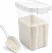 Rice Storage Container 10-15 Lbs, Airtight Flour Dry Food Bin with Scoop  Tight