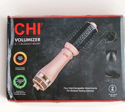 CHI Volumizer 4in1 Blowout Brush CA7569- Rose Gold 4 Interchangeable Attachments