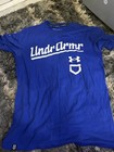 Under Armour Shirt Men's UA Baseball Script Short Sleeve Tee Medium Blue