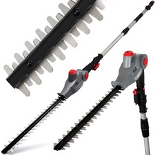 NETTA Cordless Lightweight Pole Hedge Trimmer - 450mm Diamond Cutting Blade -