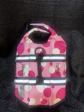 Pawz Pet Products Nylon Dog Life Jacket Extra Small Pink Bubbles Grab Handle