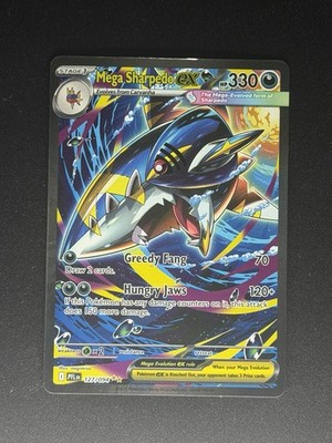 Mega Sharpedo ex 127/094 Mega Evolutions Phantasmal Flames Holo DMG DAMAGED