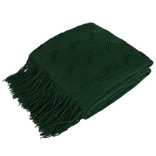 PAVILIA Emerald Green Knit Throw Blanket for Couch Bed, Soft Knitted Farmhous...