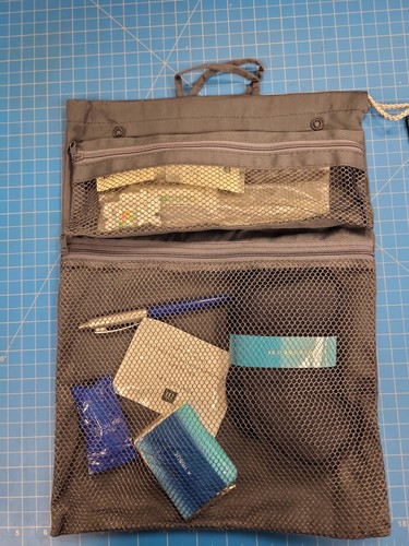 Gray Travel Organizer Pouch Hanging Toiletry Bag Cosmetic Makeup Case Mesh