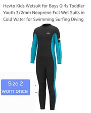 Hevto Kids Neoprene Wetsuit 3/2mm Size 2 Great For Scuba Diving Snorkeling Surf