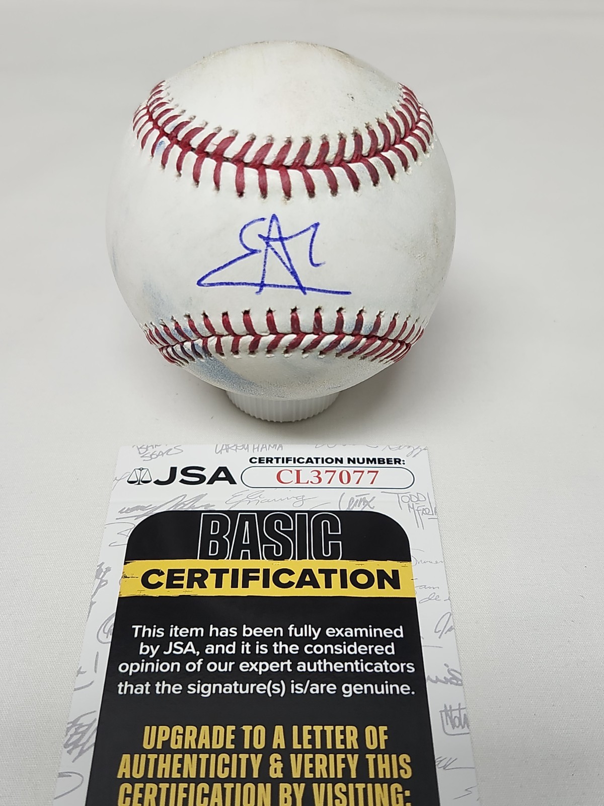 Enrique Bradfield Jr. Signed Auto Game Used Major League Baseball JSA COA B7 view 2