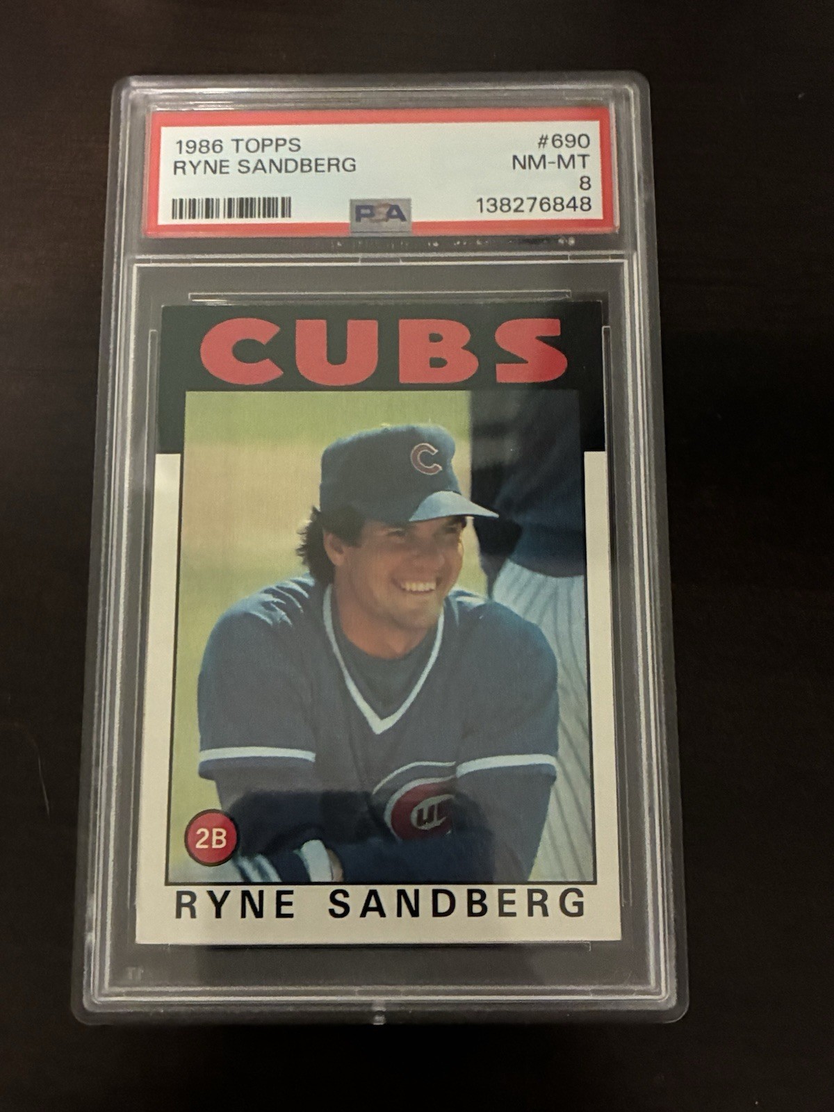 1986 Topps - Ryne Sandberg #690 PSA 8 NM/MT Chicago Cubs HOF Legend