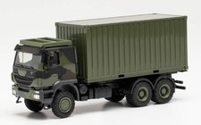 HERPA, Trasportatore IVECO Trakker 6x6 con container da 20 piedi Camouflage, ...