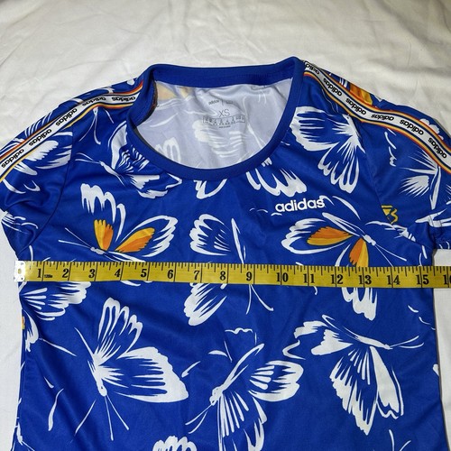 Adidas Women's Shirt Dress Blue with Butterfly Print Size XS - Picture 3 of 7