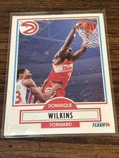 1990-91 Fleer - Dominique Wilkins #6 No Black Line Under Biographical...